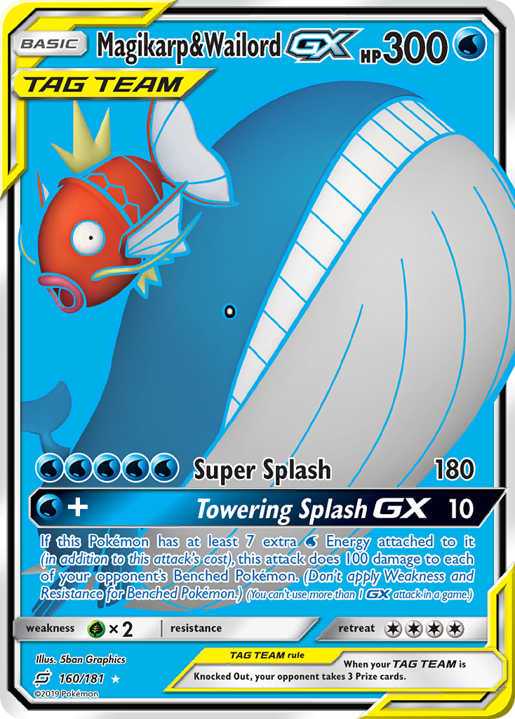 Magikarp & Wailord GX (160/181) [Sun & Moon: Team Up] | Arkham Games and Comics