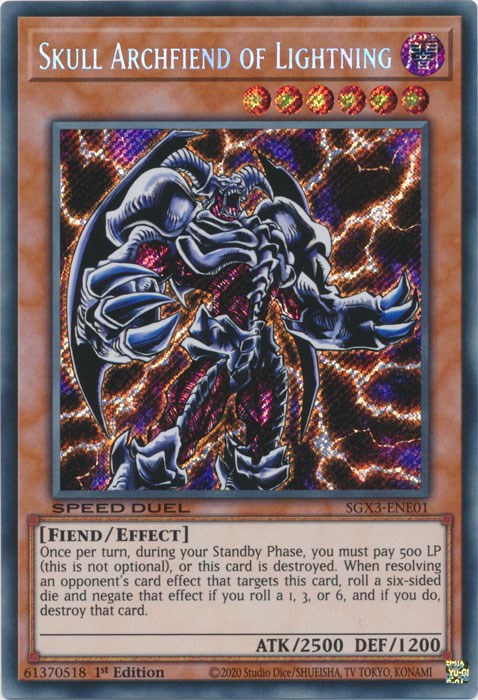 Skull Archfiend of Lightning [SGX3-ENE01] Secret Rare | Arkham Games and Comics