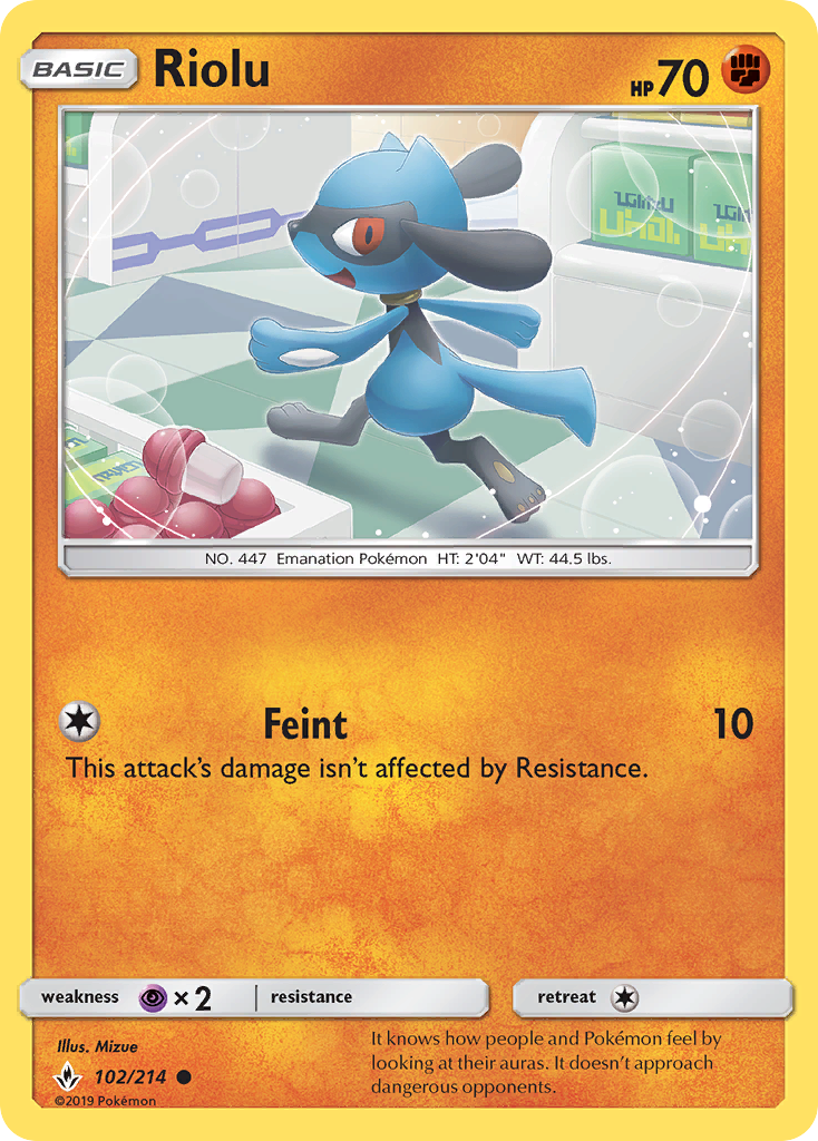 Riolu (102/214) [Sun & Moon: Unbroken Bonds] | Arkham Games and Comics