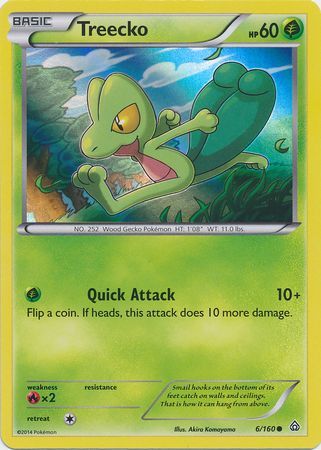 Treecko (6/160) (Sheen Holo) [XY: Primal Clash] | Arkham Games and Comics