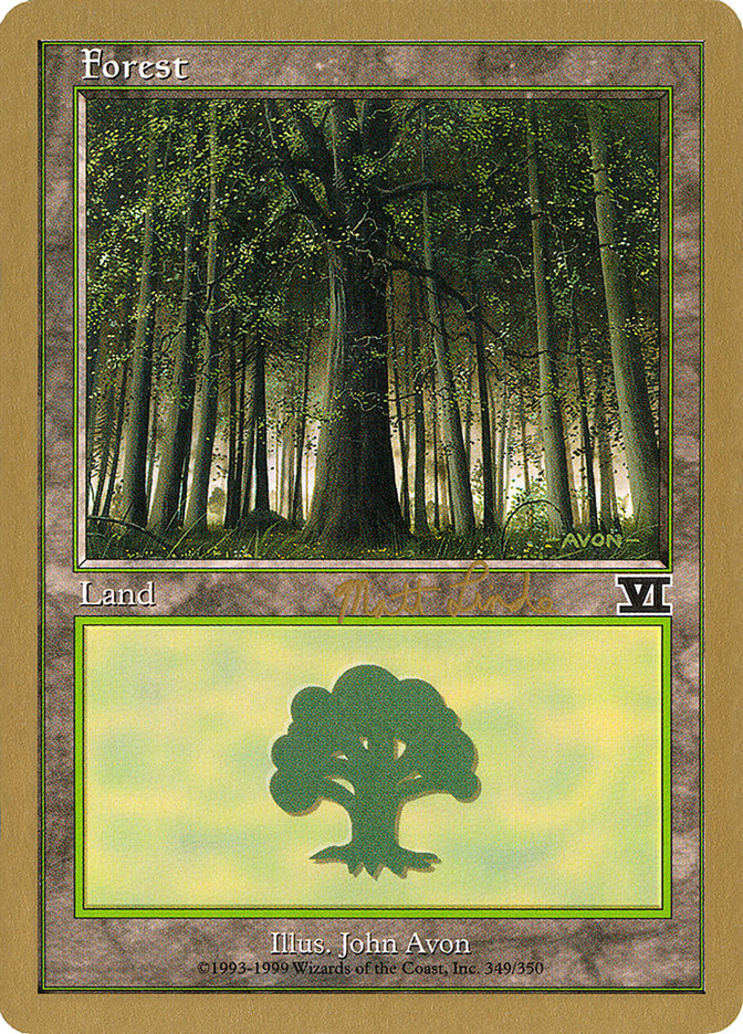 Forest (ml349) (Matt Linde) [World Championship Decks 1999] | Arkham Games and Comics