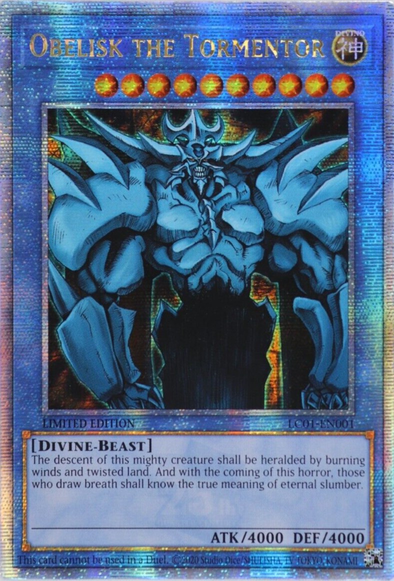 Obelisk the Tormentor (25th Anniversary) [LC01-EN001] Quarter Century Secret Rare | Arkham Games and Comics