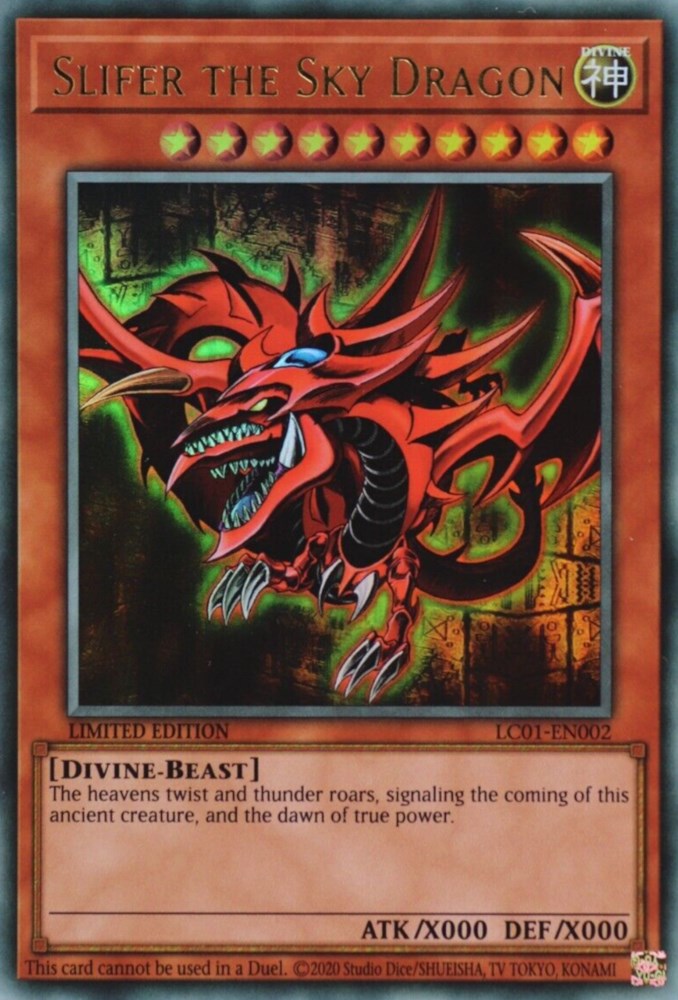 Slifer the Sky Dragon (25th Anniversary) [LC01-EN002] Ultra Rare | Arkham Games and Comics