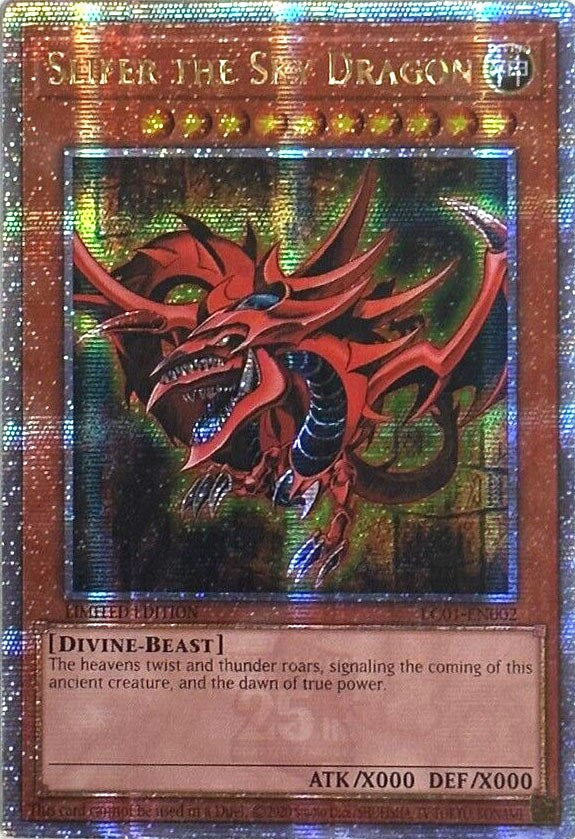 Slifer the Sky Dragon (25th Anniversary) [LC01-EN002] Quarter Century Secret Rare | Arkham Games and Comics