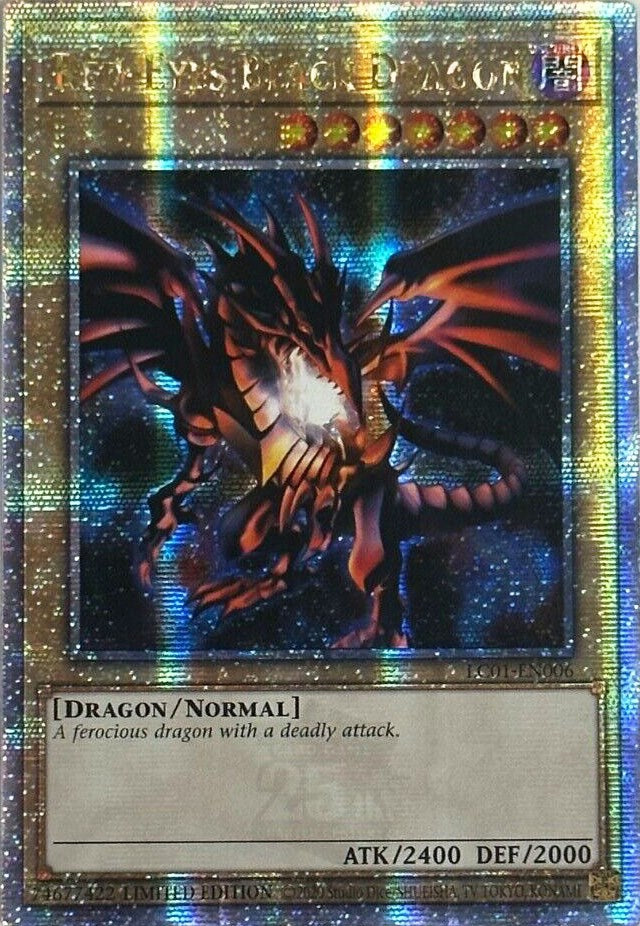 Red-Eyes Black Dragon (25th Anniversary) [LC01-EN006] Quarter Century Secret Rare | Arkham Games and Comics