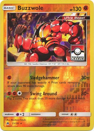 Buzzwole (77/131) (League Promo) [Sun & Moon: Forbidden Light] | Arkham Games and Comics