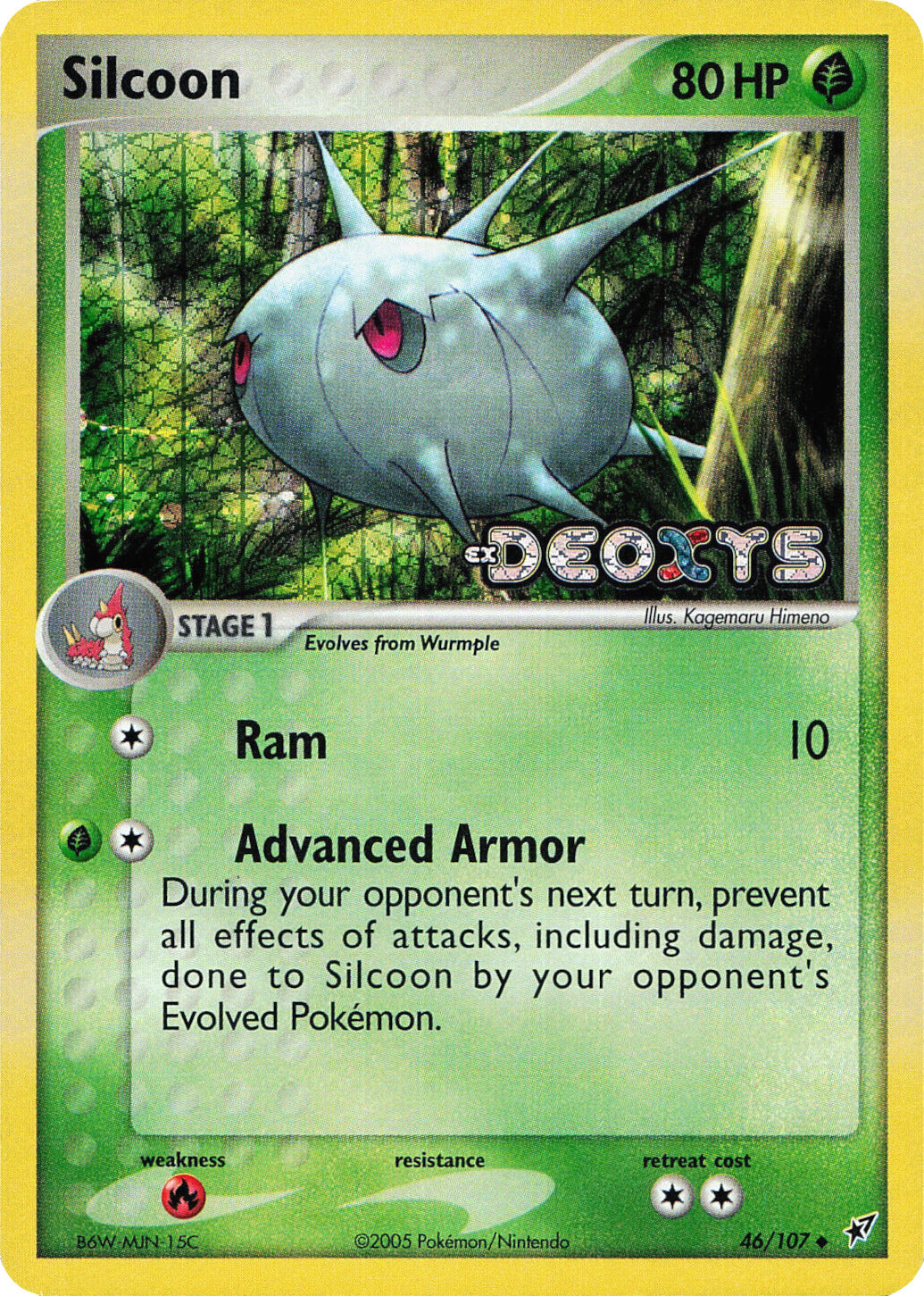 Silcoon (46/107) (Stamped) [EX: Deoxys] | Arkham Games and Comics