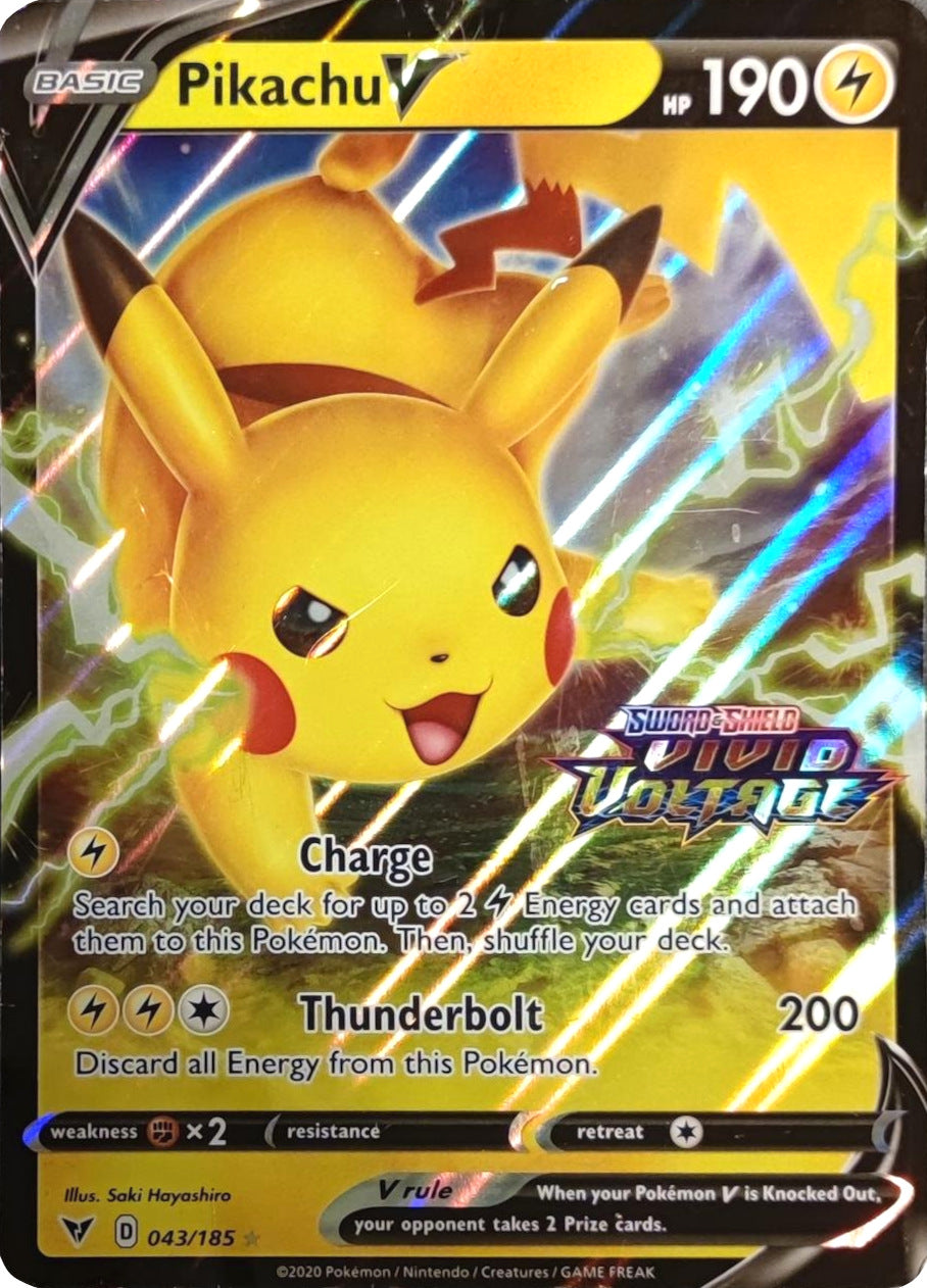 Pikachu V (043/185) (Vivid Voltage Stamp) [Sword & Shield: Vivid Voltage] | Arkham Games and Comics