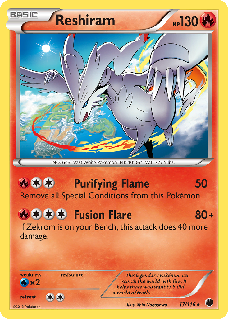 Reshiram (17/116) [Black & White: Plasma Freeze] | Arkham Games and Comics