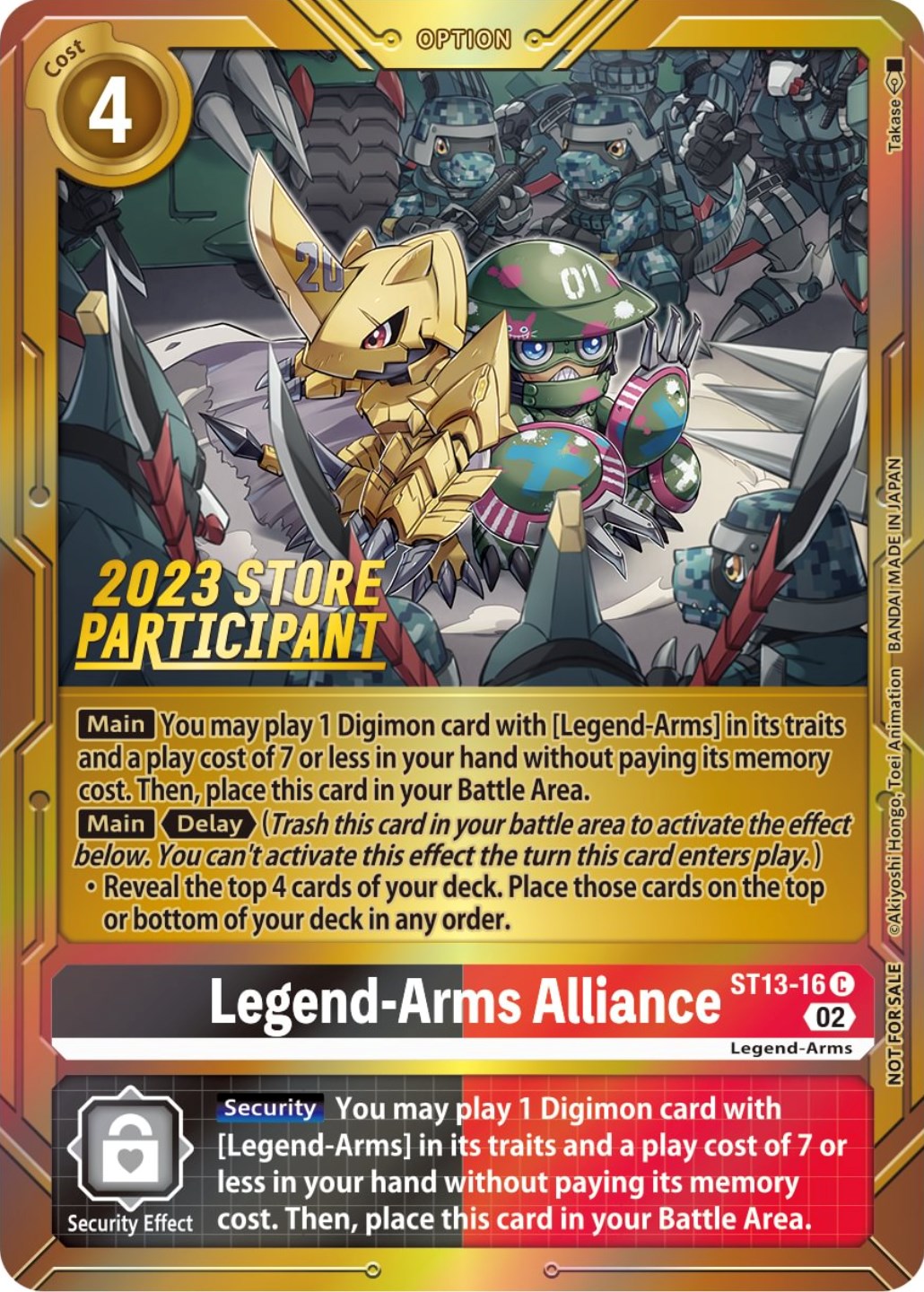 Legend-Arms Alliance [ST13-16] (2023 Store Participant) [Starter Deck: Ragnaloardmon Promos] | Arkham Games and Comics