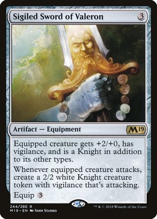 Sigiled Sword of Valeron [Core Set 2019] | Arkham Games and Comics