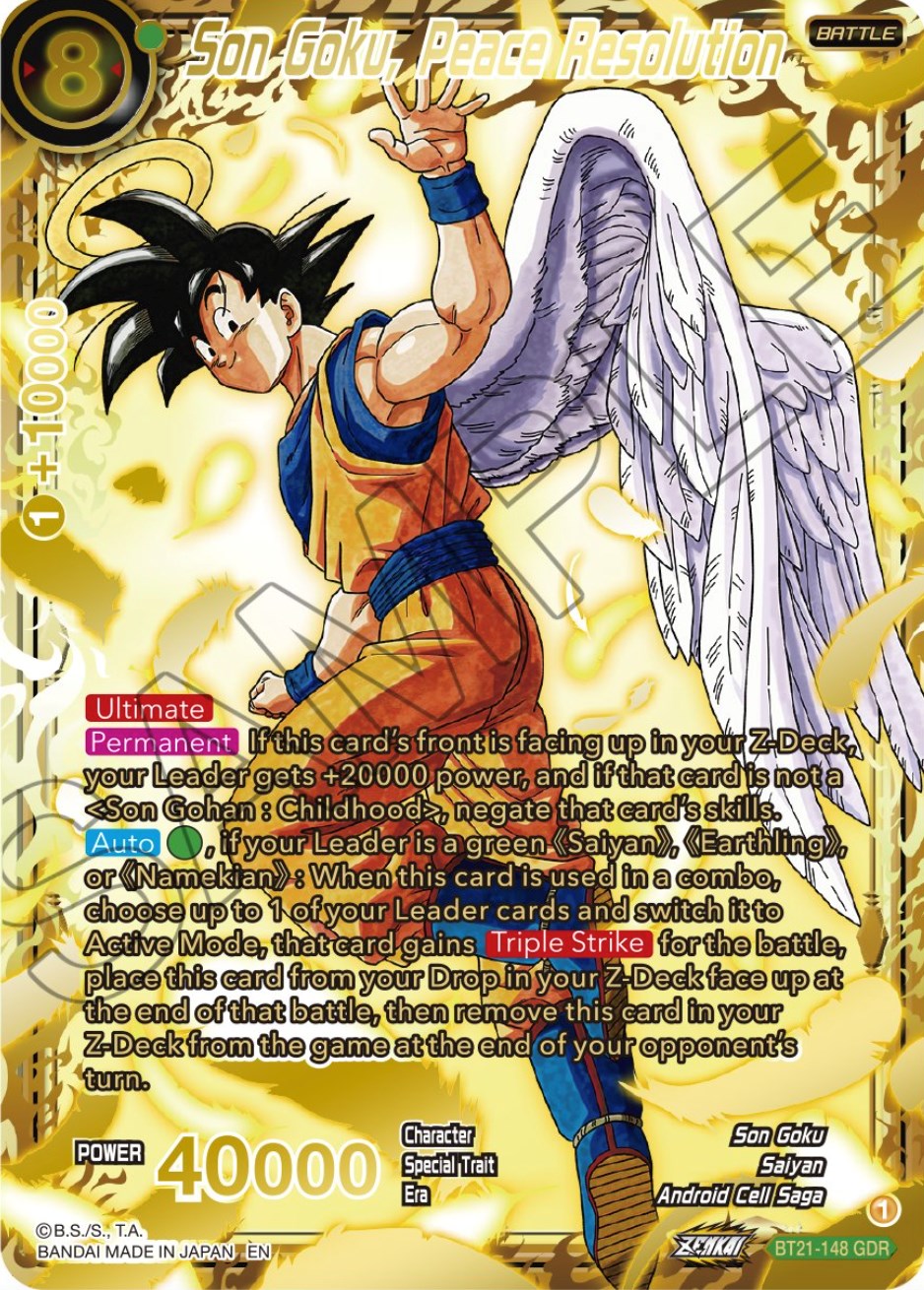 Son Goku, Peace Resolution (God Rare) (BT21-148) [Wild Resurgence] | Arkham Games and Comics