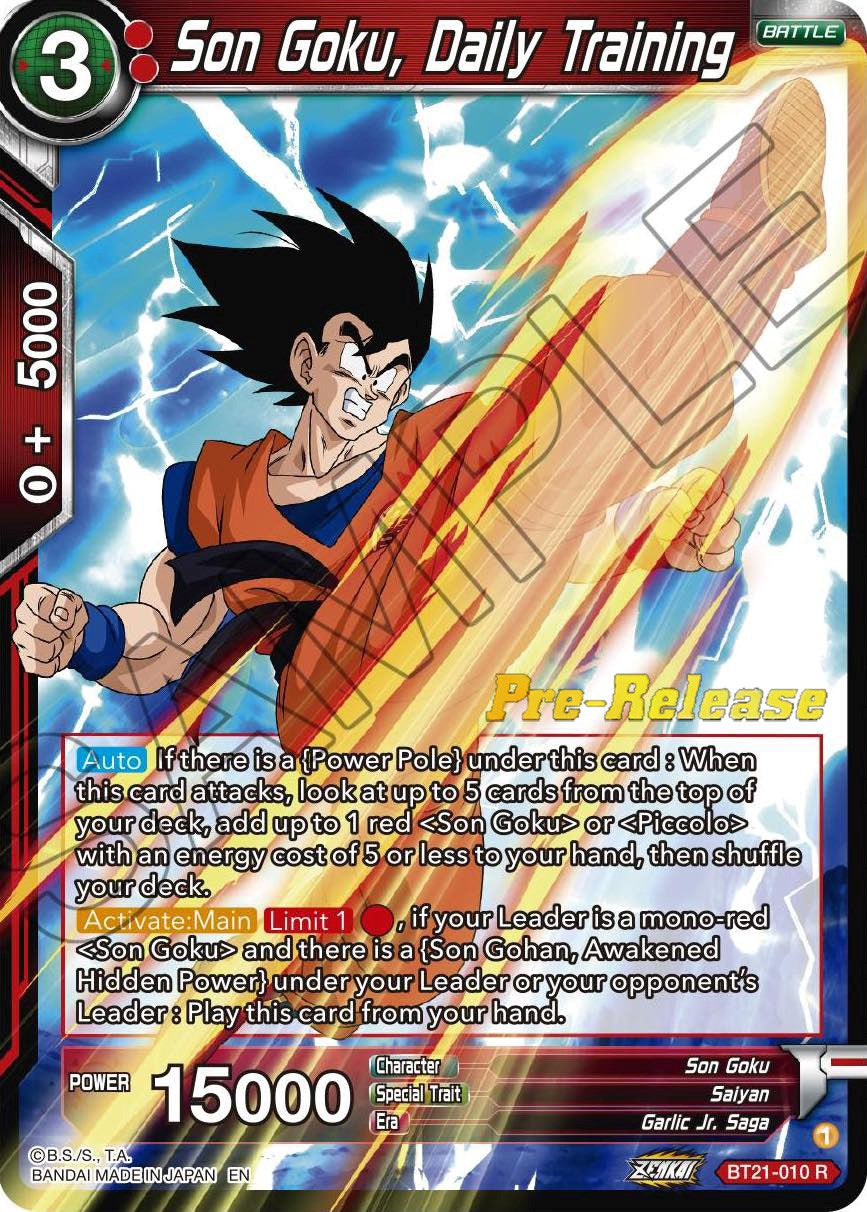 Son Goku, Daily Training (BT21-010) [Wild Resurgence Pre-Release Cards] | Arkham Games and Comics