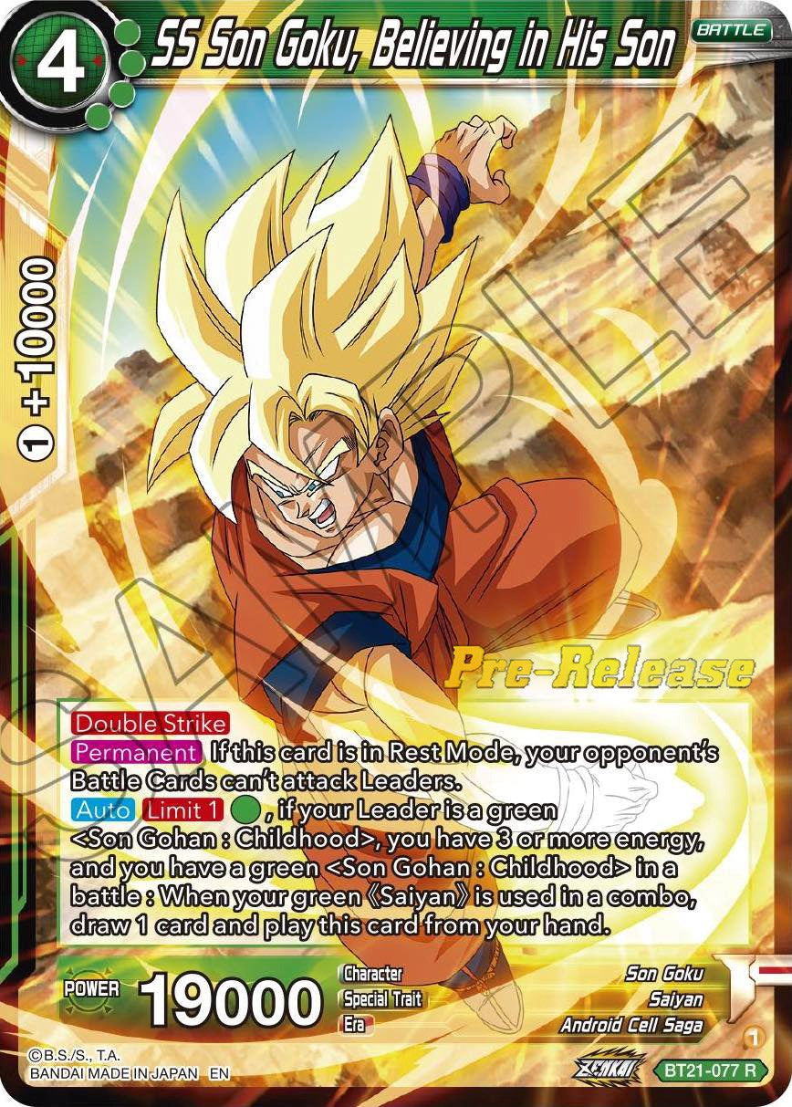 SS Son Goku, Believing in His Son (BT21-077) [Wild Resurgence Pre-Release Cards] | Arkham Games and Comics