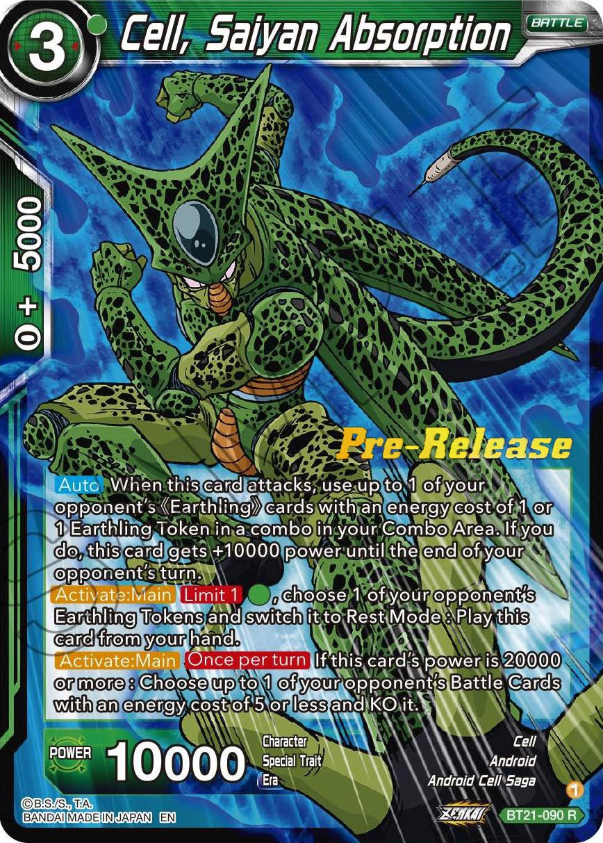 Cell, Saiyan Absorption (BT21-090) [Wild Resurgence Pre-Release Cards] | Arkham Games and Comics