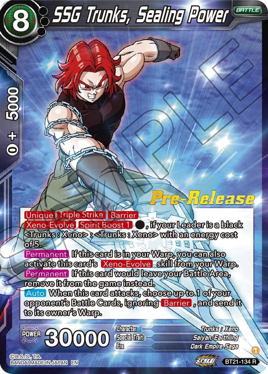 SSG Trunks, Sealing Power (BT21-134) [Wild Resurgence Pre-Release Cards] | Arkham Games and Comics