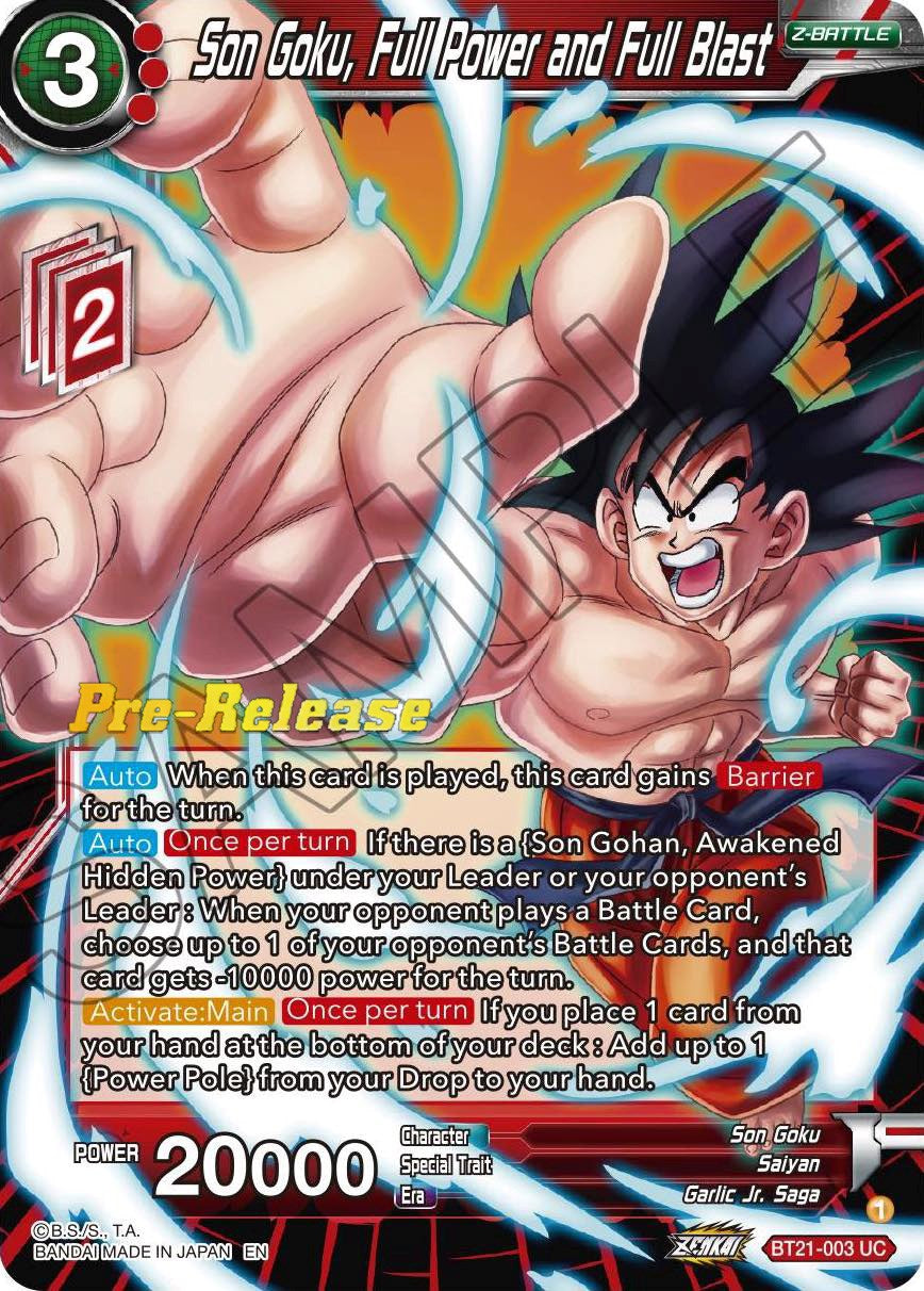 Son Goku, Full Power and Full Blast (BT21-003) [Wild Resurgence Pre-Release Cards] | Arkham Games and Comics