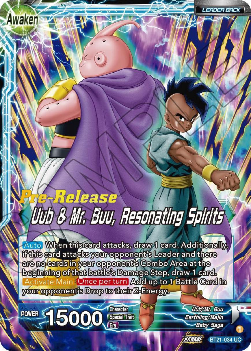 Uub // Uub & Mr. Buu, Resonating Spirits (BT21-034) [Wild Resurgence Pre-Release Cards] | Arkham Games and Comics