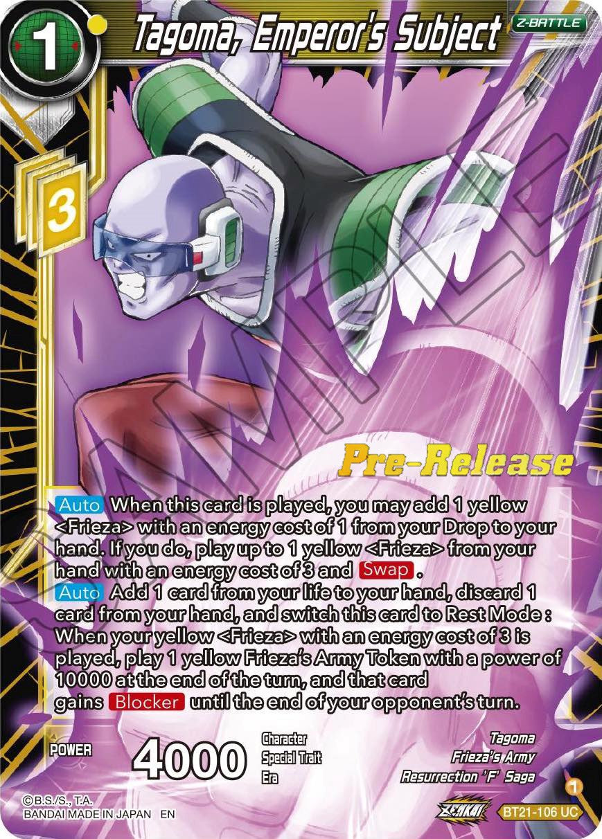 Tagoma, Emperor's Subject (BT21-106) [Wild Resurgence Pre-Release Cards] | Arkham Games and Comics