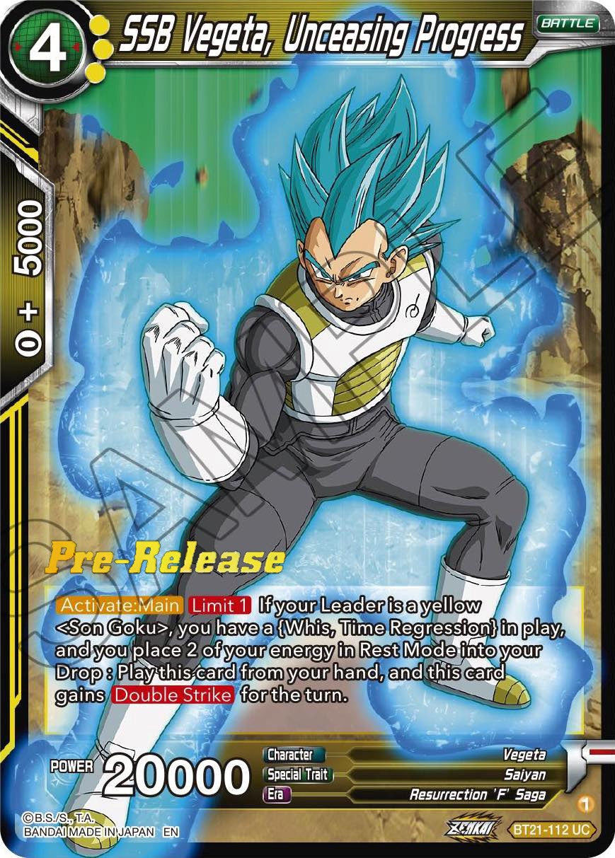 SSB Vegeta, Unceasing Progress (BT21-112) [Wild Resurgence Pre-Release Cards] | Arkham Games and Comics