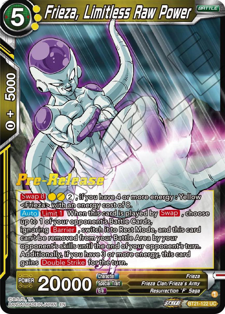 Frieza, Limitless Raw Power (BT21-122) [Wild Resurgence Pre-Release Cards] | Arkham Games and Comics