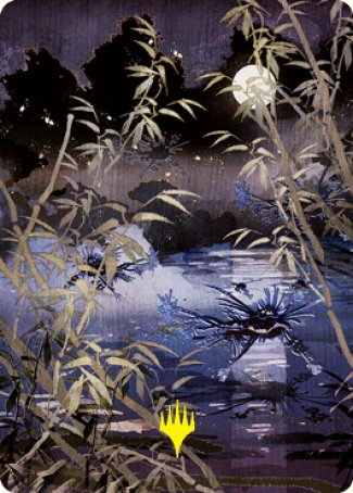 Swamp Art Card (Gold-Stamped Signature) [Kamigawa: Neon Dynasty Art Series] | Arkham Games and Comics