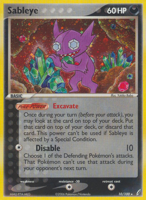 Sableye (10/100) [EX: Crystal Guardians] | Arkham Games and Comics