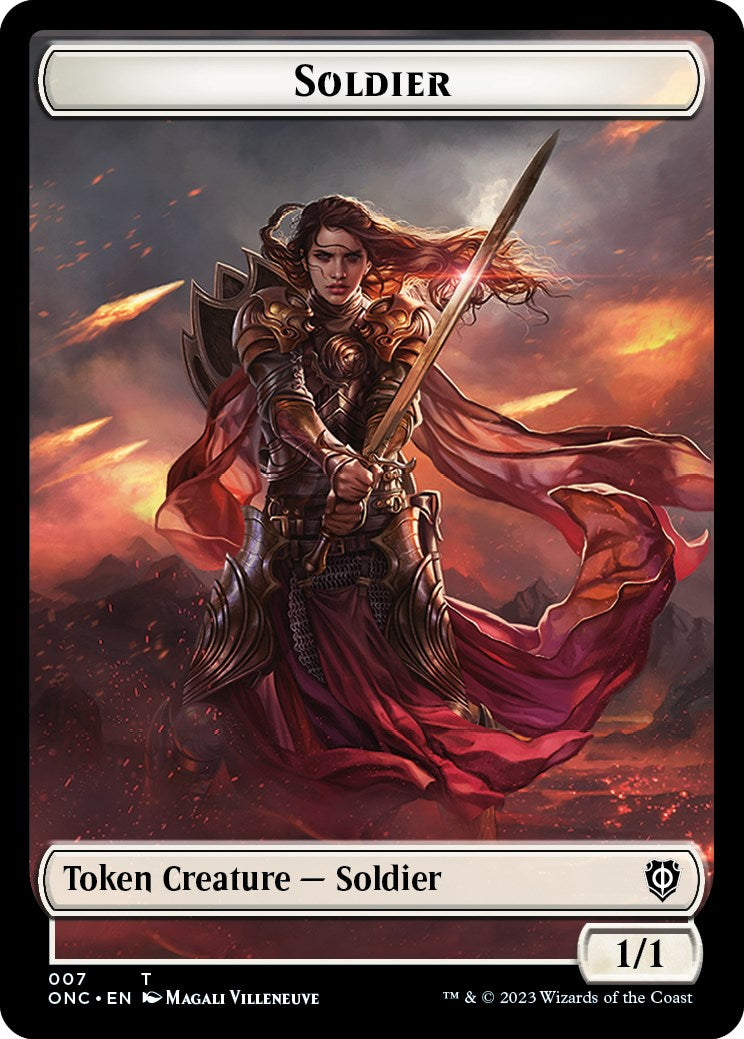 Soldier (007) // Angel Double-Sided Token [Phyrexia: All Will Be One Commander Tokens] | Arkham Games and Comics