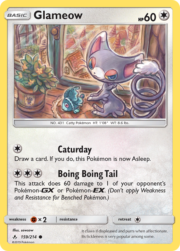 Glameow (159/214) [Sun & Moon: Unbroken Bonds] | Arkham Games and Comics