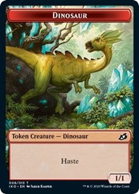 Dinosaur // Human Soldier (004) Double-sided Token [Ikoria: Lair of Behemoths Tokens] | Arkham Games and Comics