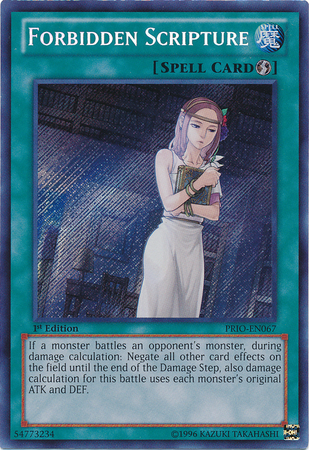 Forbidden Scripture [PRIO-EN067] Secret Rare | Arkham Games and Comics