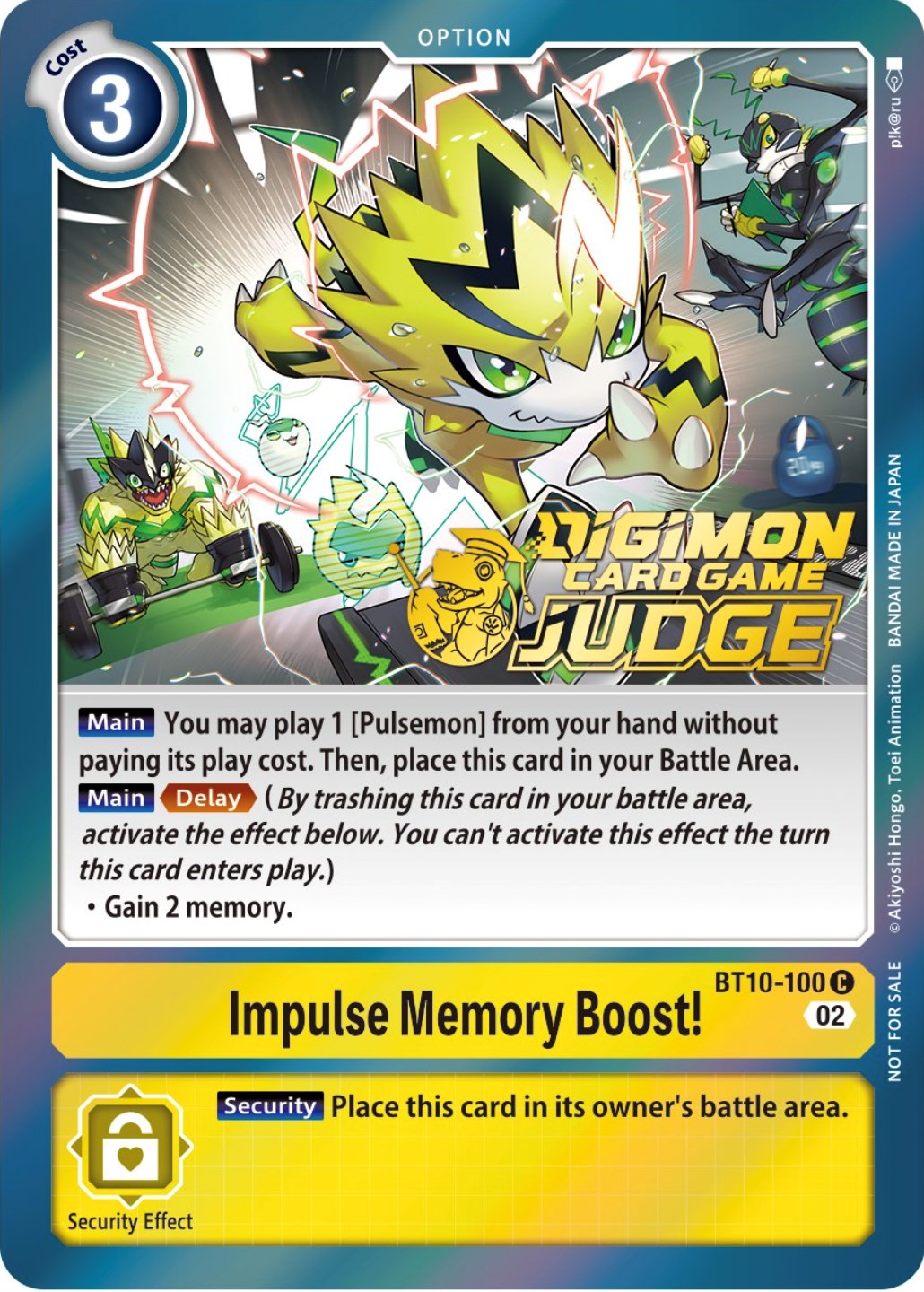 Impulse Memory Boost! [BT10-100] (Judge Pack 3) [Xros Encounter Promos] | Arkham Games and Comics