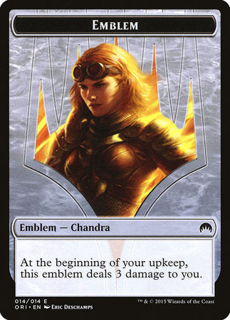Emblem - Chandra, Roaring Flame [Magic Origins Tokens] | Arkham Games and Comics