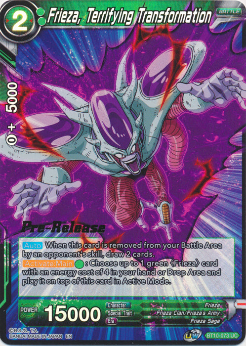 Frieza, Terrifying Transformation (BT10-073) [Rise of the Unison Warrior Prerelease Promos] | Arkham Games and Comics