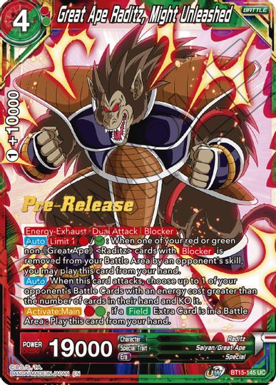 Great Ape Raditz, Might Unleashed (BT15-145) [Saiyan Showdown Prerelease Promos] | Arkham Games and Comics