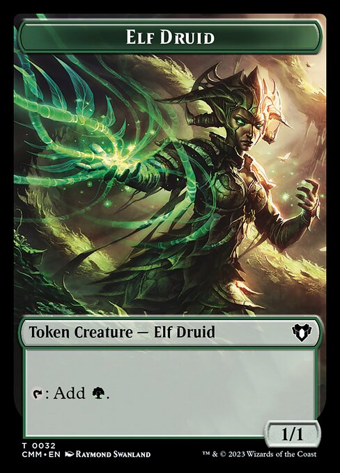 Saproling // Elf Druid Double-Sided Token [Commander Masters Tokens] | Arkham Games and Comics