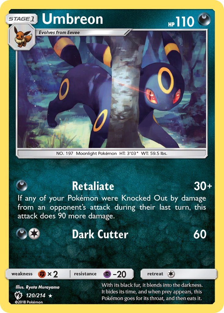 Umbreon (120/214) (Cosmos Holo) (Blister Exclusive) [Sun & Moon: Lost Thunder] | Arkham Games and Comics