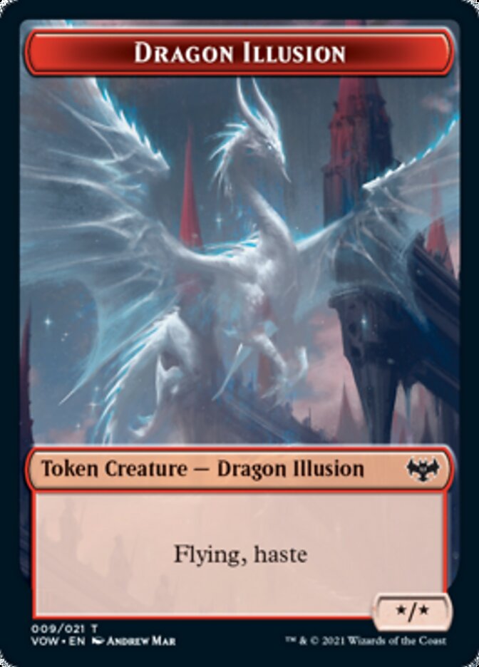 Dragon Illusion Token [Innistrad: Crimson Vow Tokens] | Arkham Games and Comics