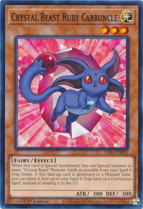 Crystal Beast Ruby Carbuncle [LDS1-EN092] Common | Arkham Games and Comics