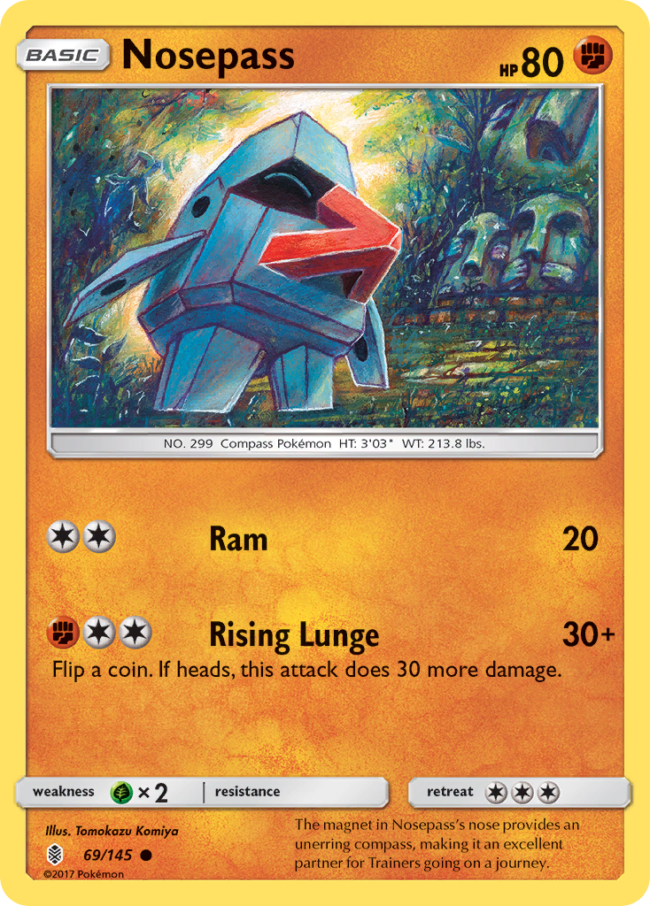 Nosepass (69/145) [Sun & Moon: Guardians Rising] | Arkham Games and Comics