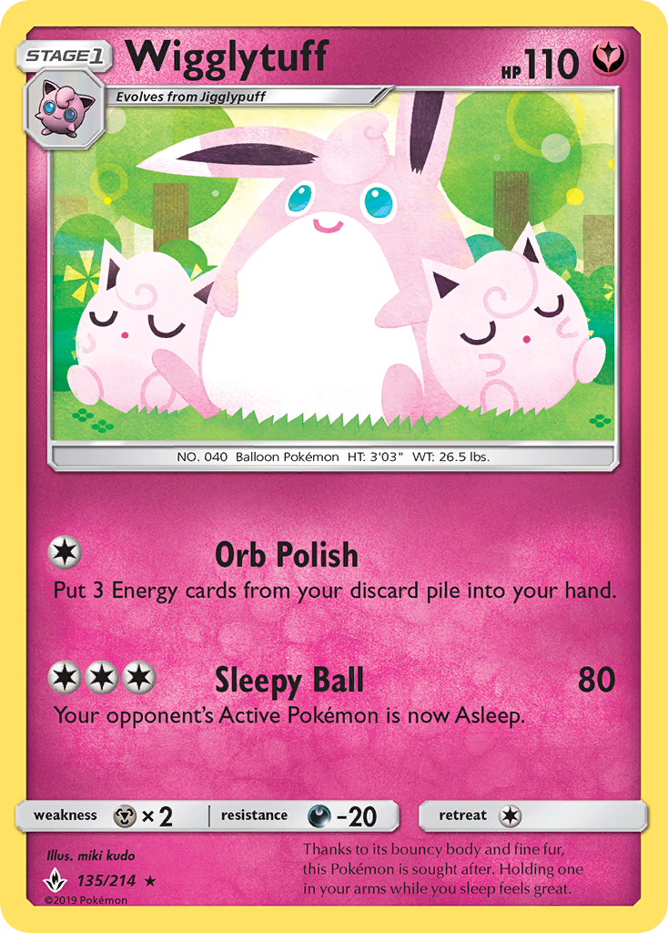 Wigglytuff (135/214) [Sun & Moon: Unbroken Bonds] | Arkham Games and Comics