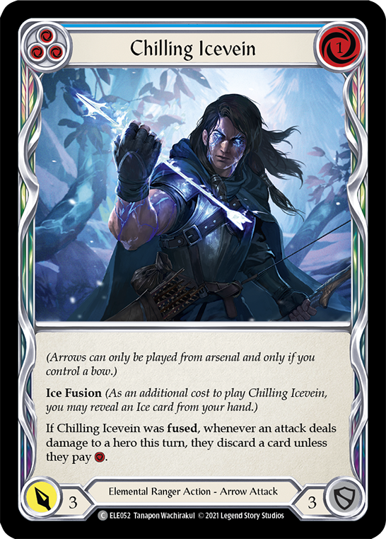 Chilling Icevein (Blue) [ELE052] (Tales of Aria)  1st Edition Rainbow Foil | Arkham Games and Comics