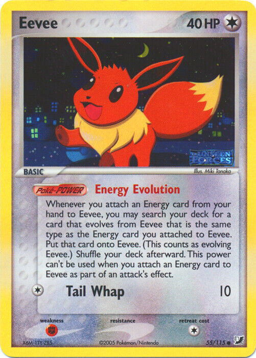 Eevee (55/115) (Stamped) [EX: Unseen Forces] | Arkham Games and Comics