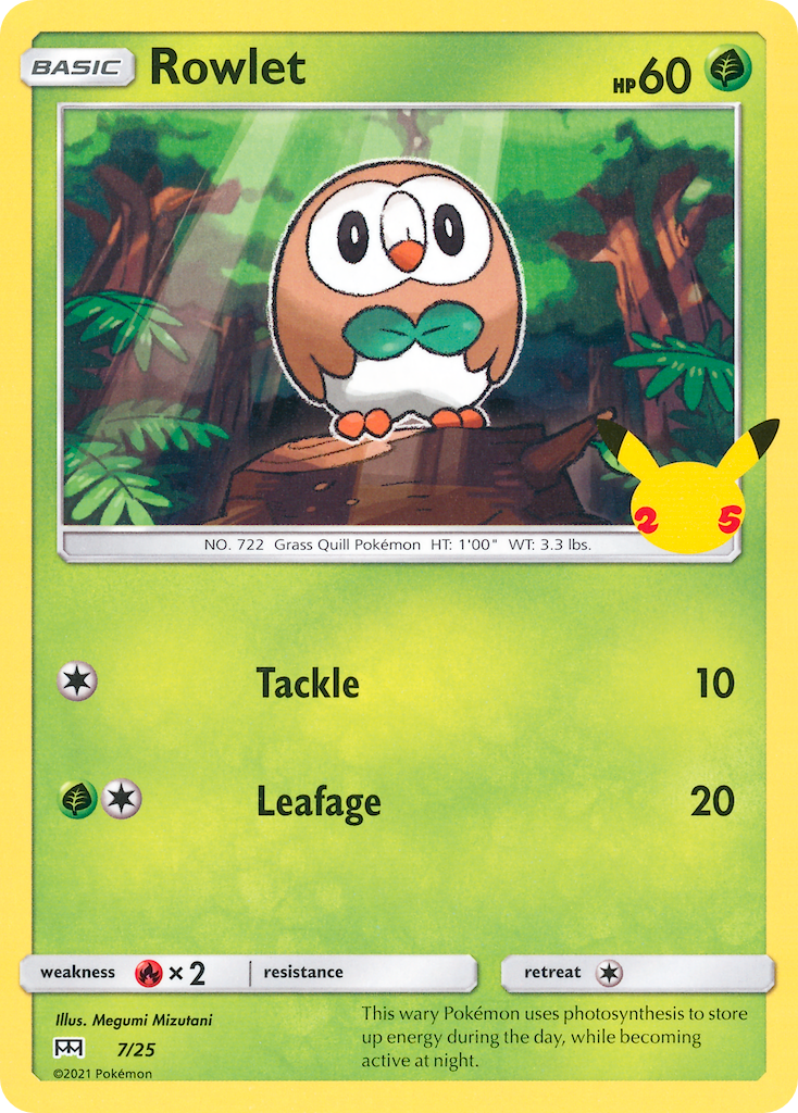 Rowlet (7/25) [McDonald's 25th Anniversary] | Arkham Games and Comics