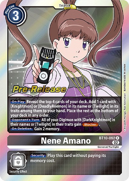 Nene Amano [BT10-092] [Xros Encounter Pre-Release Cards] | Arkham Games and Comics