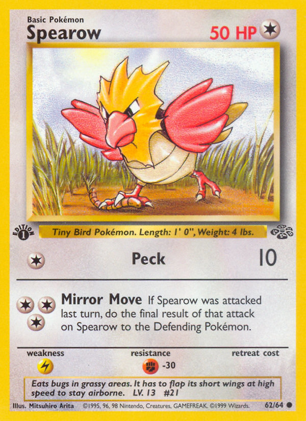 Spearow (62/64) [Jungle 1st Edition] | Arkham Games and Comics