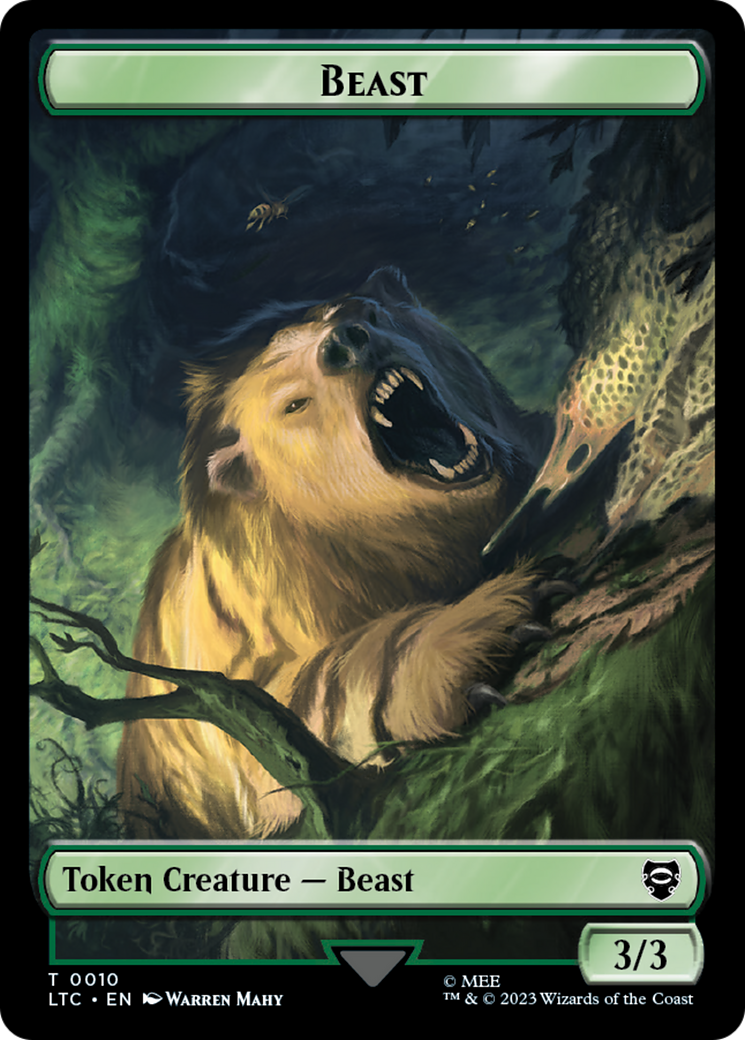 Beast // Treefolk Double Sided Token [The Lord of the Rings: Tales of Middle-Earth Commander Tokens] | Arkham Games and Comics