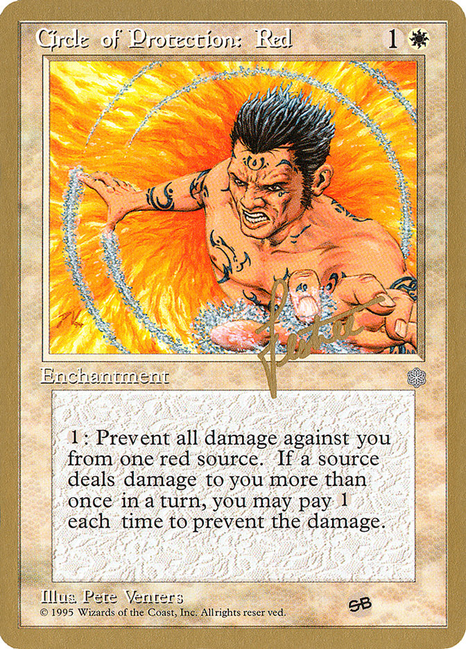 Circle of Protection: Red (Bertrand Lestree) (SB) (ICE) [Pro Tour Collector Set] | Arkham Games and Comics