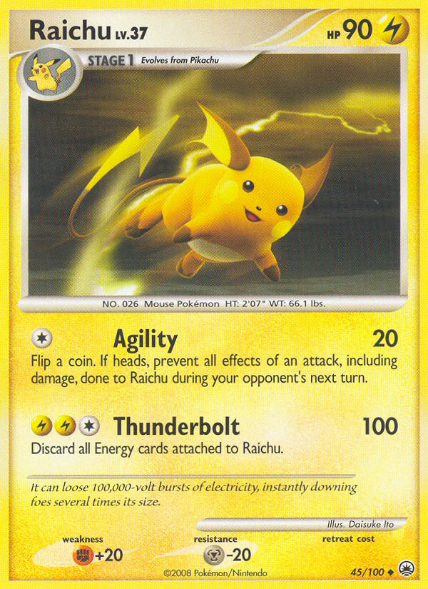 Raichu (45/100) [Diamond & Pearl: Majestic Dawn] | Arkham Games and Comics