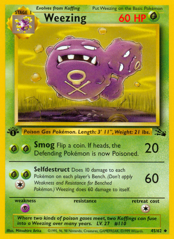 Weezing (45/62) [Fossil 1st Edition] | Arkham Games and Comics